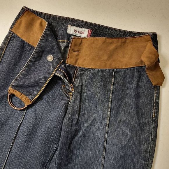 Jordache Blue and Brown Flare Jeans - Picture 5 of 12